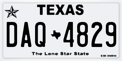 TX license plate DAQ4829