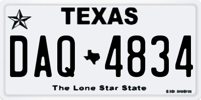 TX license plate DAQ4834