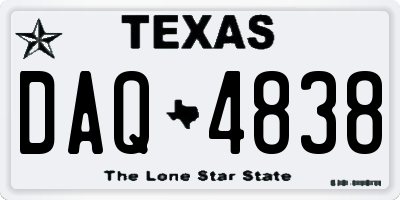 TX license plate DAQ4838