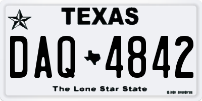 TX license plate DAQ4842