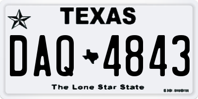 TX license plate DAQ4843