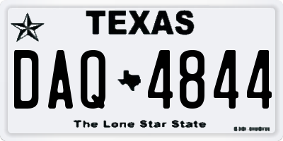 TX license plate DAQ4844