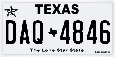 TX license plate DAQ4846