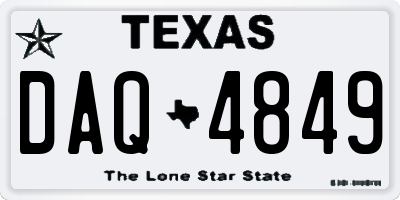 TX license plate DAQ4849