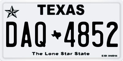 TX license plate DAQ4852