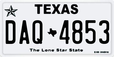 TX license plate DAQ4853