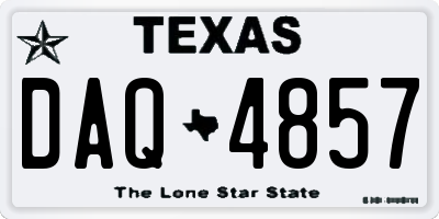 TX license plate DAQ4857