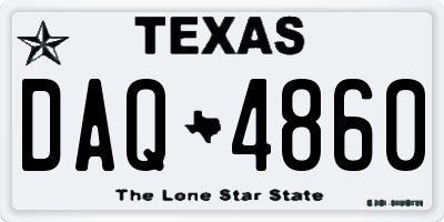 TX license plate DAQ4860