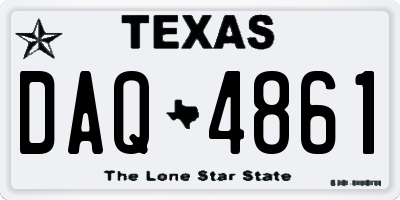 TX license plate DAQ4861