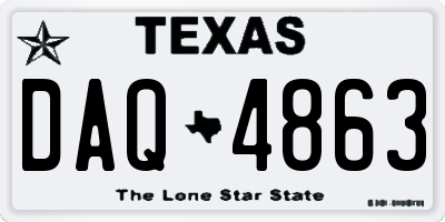 TX license plate DAQ4863