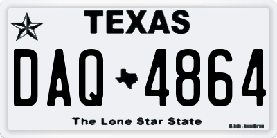 TX license plate DAQ4864