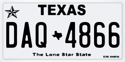 TX license plate DAQ4866