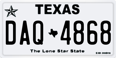 TX license plate DAQ4868