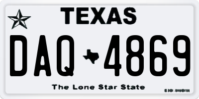 TX license plate DAQ4869