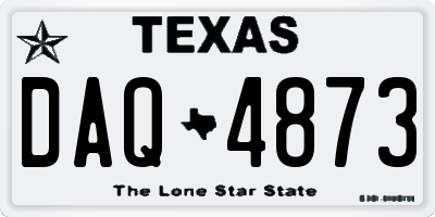 TX license plate DAQ4873