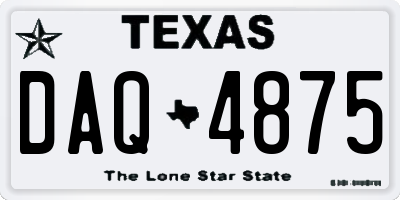 TX license plate DAQ4875