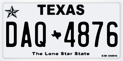 TX license plate DAQ4876