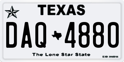 TX license plate DAQ4880