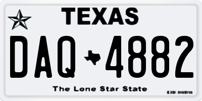 TX license plate DAQ4882