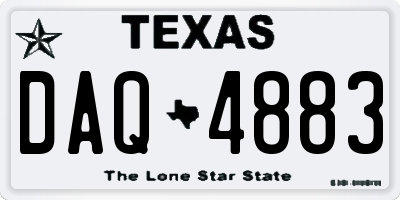 TX license plate DAQ4883