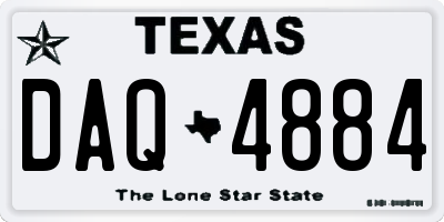 TX license plate DAQ4884