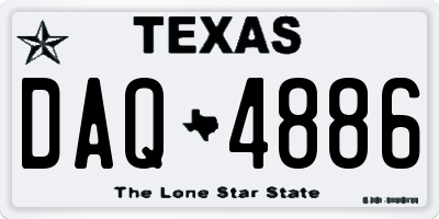 TX license plate DAQ4886