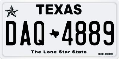 TX license plate DAQ4889