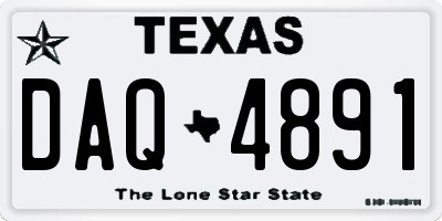 TX license plate DAQ4891