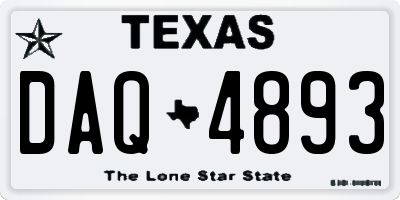 TX license plate DAQ4893