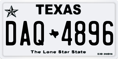 TX license plate DAQ4896