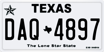 TX license plate DAQ4897