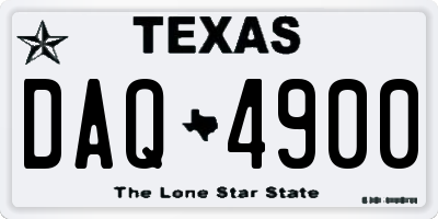 TX license plate DAQ4900