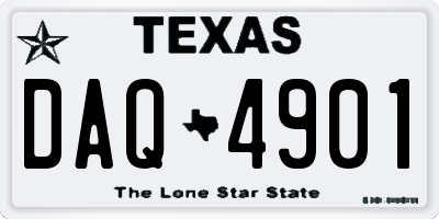 TX license plate DAQ4901