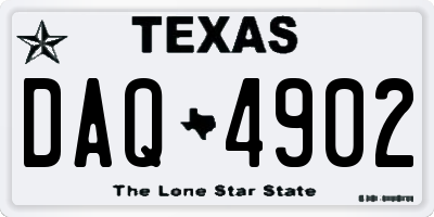 TX license plate DAQ4902