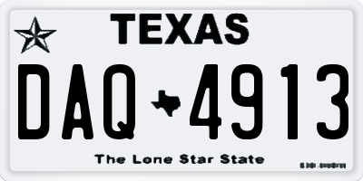 TX license plate DAQ4913
