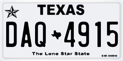 TX license plate DAQ4915