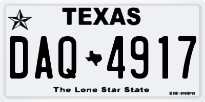 TX license plate DAQ4917
