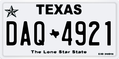 TX license plate DAQ4921