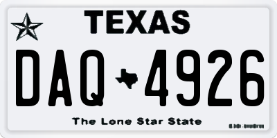 TX license plate DAQ4926