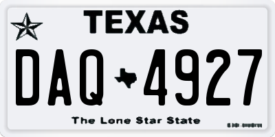 TX license plate DAQ4927