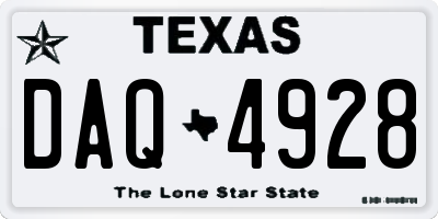 TX license plate DAQ4928