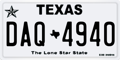 TX license plate DAQ4940