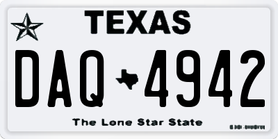 TX license plate DAQ4942