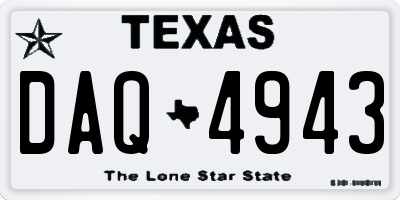 TX license plate DAQ4943