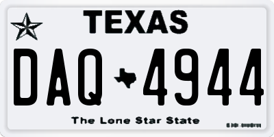 TX license plate DAQ4944