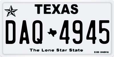TX license plate DAQ4945
