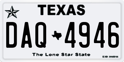TX license plate DAQ4946