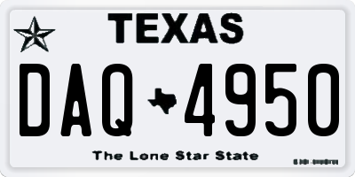 TX license plate DAQ4950