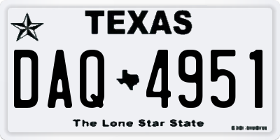TX license plate DAQ4951