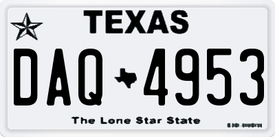 TX license plate DAQ4953